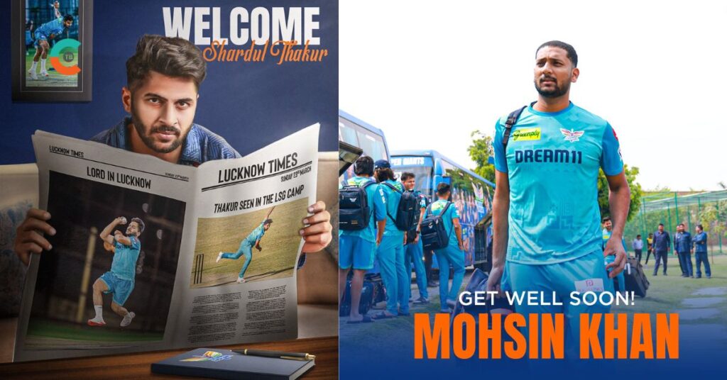 Lucknow Super Giants Ropes in Shardul Thakur as Injured Mohsin Khan's replacement.